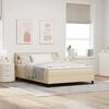 vidaXL Boxspringbett mit Matratze Creme 190 x 140 cm Polyester