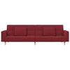 vidaXL Schlafsofa 2-Sitzer mit 2 Kissen & Hocker Weinrot Stoff