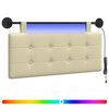vidaXL H&auml;ngendes Kopfteil Mit LED Licht Creme Kunstleder