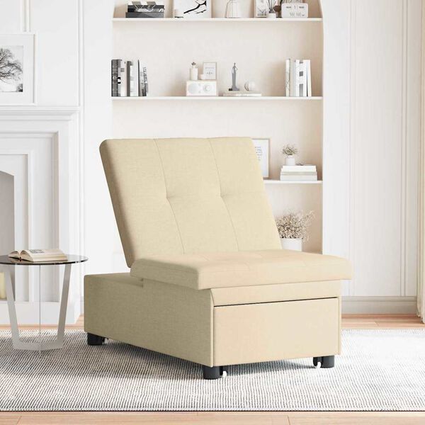 vidaXL Pull-Out Schlafsofa Creme 194 x 50 x 82 cm Sperrholz