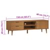 vidaXL TV-Schrank MOLDE Braun 158x40x49 cm Massivholz Kiefer