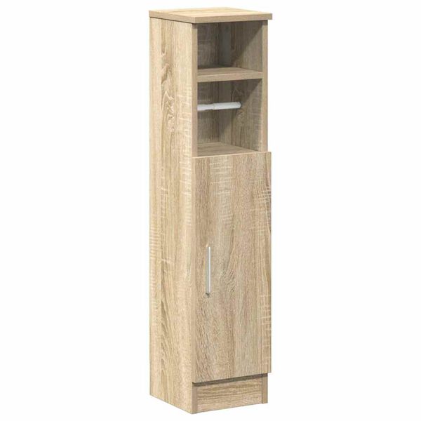 vidaXL Badezimmerschrank mit Rollenhalter Sonoma-Eiche 20,5x22x90 cm