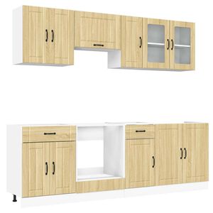 vidaXL 8-tlg. K&uuml;chenschrank-Set Lucca Sonoma-Eiche Holzwerkstoff