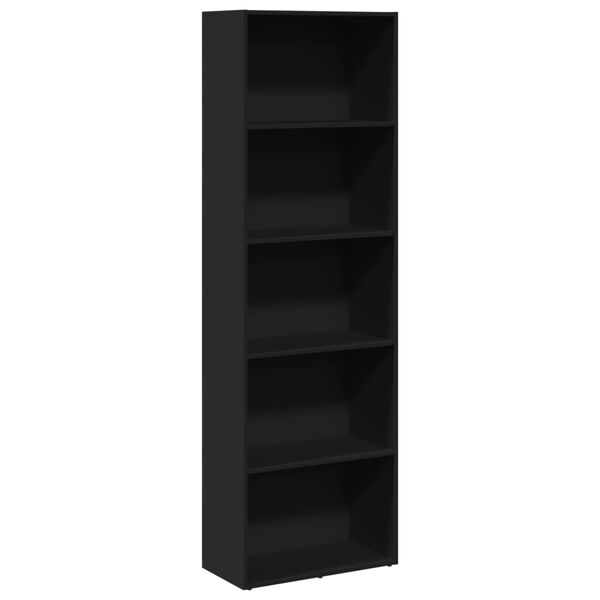 vidaXL B&uuml;cherregal Schwarz 60x30x189 cm Holzwerkstoff