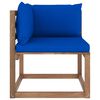 vidaXL Outdoor-Ecksofa Paletten mit Kissen in Blau