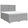 vidaXL Boxspringbett mit Matratze Hellgrau 180x200 cm Stoff