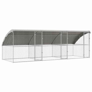 vidaXL Hundek&auml;fig 3 pcs Silber 6 x 2 x 2 m Verzinkter Stahl