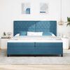 vidaXL Boxspringbett mit Matratze mit LED Blau 200 x 200 cm Samt