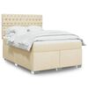 vidaXL Boxspringbett mit Matratze Creme 160x200 cm Stoff