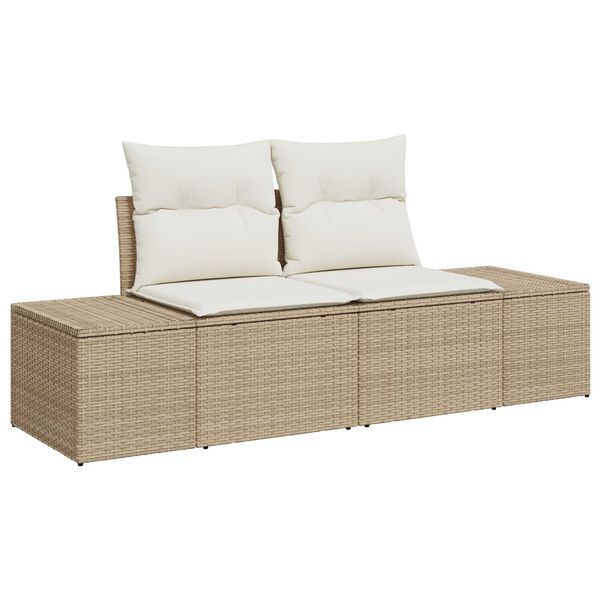 vidaXL Gartensofa-set mit Kissen 6 pcs Beige Poly-Rattan