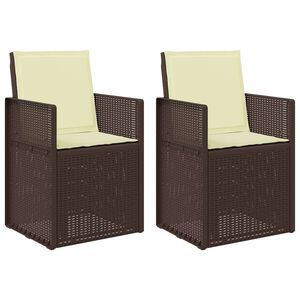 vidaXL Garten Esszimmerst&uuml;hle 2 stk. Braun und Creme PP