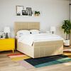 vidaXL Boxspringbett mit Matratze Creme 140x190 cm Stoff