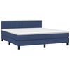 vidaXL Boxspringbett mit Matratze Blau 180x200 cm Stoff