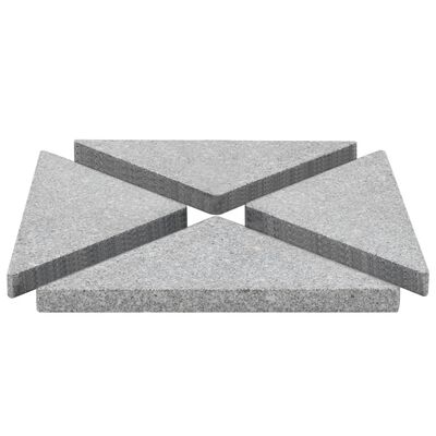 vidaXL Sonnenschirm-Gewichtsplatten 4 Stk. Dreieckig Garu Granit 60 kg