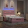 vidaXL Ottoman-Bett mit Matratzen & LEDs Rosa 140x190 cm Samt