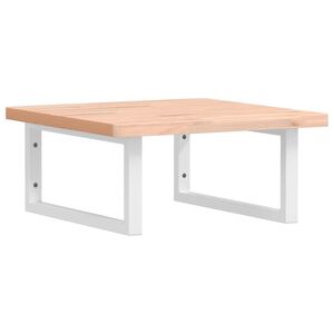 vidaXL Waschbeckenregal Wandmontage Stahl und Massivholz Buche