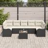 vidaXL Gartensofa-set Schwarz 55 x 55 x 37 cm Poly-Rattan