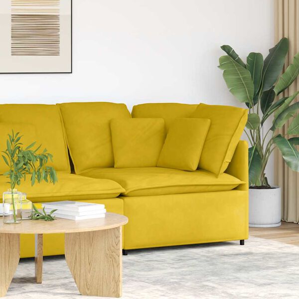 vidaXL Modulares Sofa Eckmodul mit Kissen Gelb 100 cm