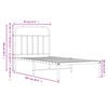 vidaXL Bettgestell mit Kopfteil Metall Wei&szlig; 90x200 cm