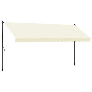 vidaXL Markise Einziehbar Creme 400x150 cm Stoff und Stahl