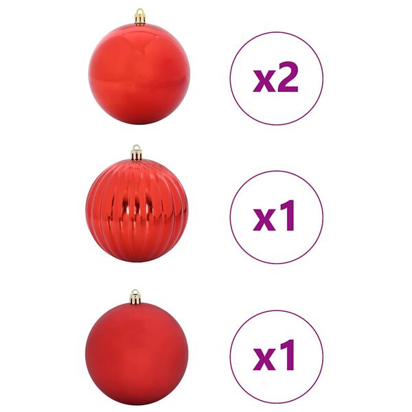vidaXL Weihnachtskugel-Set 4 pcs Rot Kunststoff