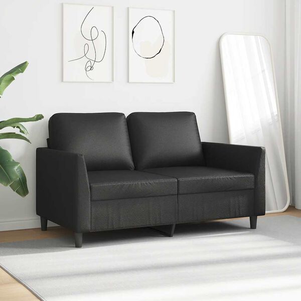 vidaXL 2-Sitzer-Sofa Schwarz 120 cm Kunstleder