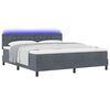 vidaXL LED Boxspringbett mit Matratze Dunkelgrau 180 x 200 cm Samt