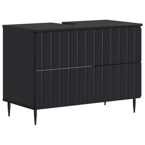 vidaXL Waschbeckenschrank ZWOLLE Schwarz 82 x 41 x 58,5 cm