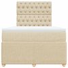 vidaXL Boxspringbett mit Matratze Creme 120x190 cm Stoff