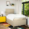 vidaXL Boxspringbett mit Matratze Creme 120x200 cm Stoff