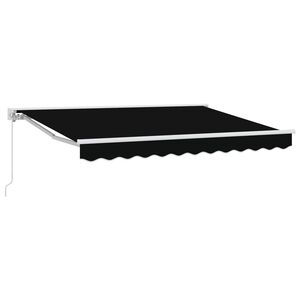 vidaXL Manuelle Markise 3 x 2,5 m Schwarz 100% Polyester