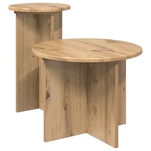 vidaXL Beistelltisch-Set 2 pcs Artisan-Eiche Holzwerkstoff