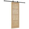 vidaXL Schiebet&uuml;r Nat&uuml;rlich und Schwarz 73,5 x 211 cm
