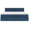 vidaXL Ottoman-Bett mit Matratze Blau 200x200 cm Stoff