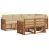 vidaXL Sofagarnituren 7 pcs Natur und Beige Massivholz Akazie