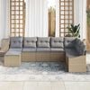 vidaXL Gartensofa-set mit Kissen 8 pcs Beige und Hellgrau Poly-Rattan