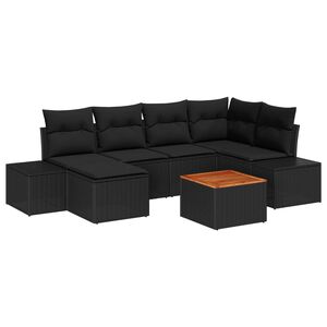 vidaXL Garten-Sofa-Set 7 pcs Schwarz
