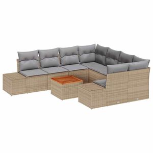 vidaXL Garten-Sofa-Set 9 pcs Beige und Hellgrau