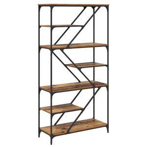 vidaXL B&uuml;cherregal 9 Ebenen 91 x 36 x 176 cm Holzwerkstoff Altholz