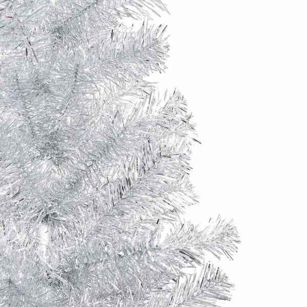 vidaXL K&uuml;nstlicher Weihnachtsbaum Beleuchtung & Kugeln Silber 150 cm