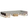 vidaXL Outdoor-Sofagarnitur 11 stk. 10-Sitzer Wei&szlig; und Hellgrau
