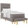 vidaXL Boxspringbett mit Matratze mit Kopfteil Taupe 90 x 190 cm Stoff