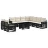 vidaXL Gartensofa-set 10 stk. Schwarz und Cremewei&szlig; Poly-Rattan