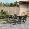 vidaXL Garten Essgruppe 9 pcs Schwarz Pulverbeschichteter Stahl