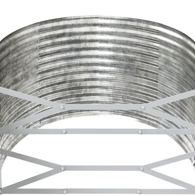 vidaXL Hochbeet Silbern 554x100x68 cm Pulverbeschichteter Stahl