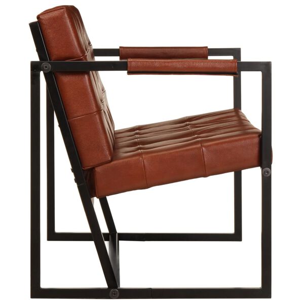 vidaXL 2-Sitzer-Sofa Braun Echtes Ziegenleder