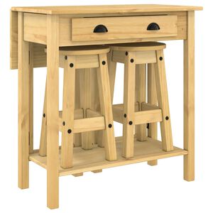 vidaXL 3-tlg. Bar-Set Massivholz Kiefer