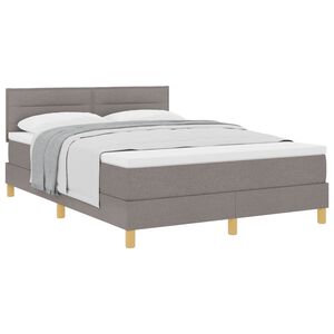 vidaXL Boxspringbett mit Matratze Taupe 160 x 200 cm Stoff