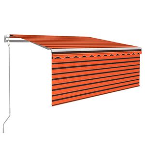 vidaXL Markise Automatisch Einziehbar mit Volant 3,5x2,5m Orange Braun