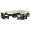 vidaXL Gartensofa-set 13 stk. Schwarz und Cremewei&szlig; Poly-Rattan